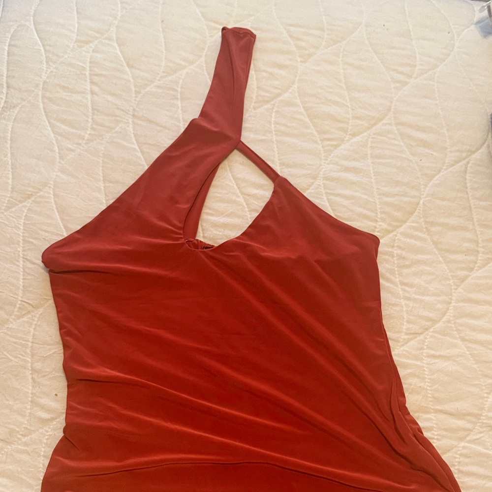 PrettyLittleThing Rust Halter Bodysuit